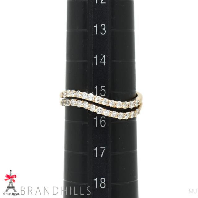 ダイヤモンド 0.50ct リング K18金 750PG ピンクゴールド指輪 #15 3.3g 極美品 【中古】