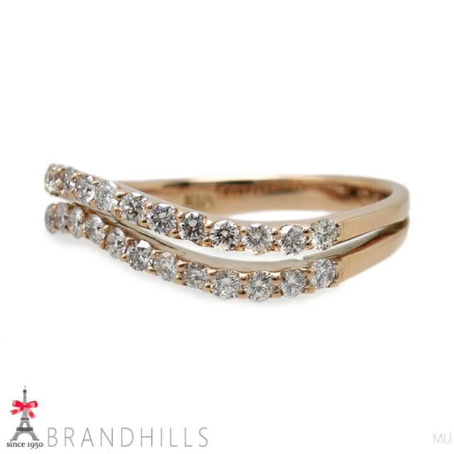 ダイヤモンド 0.50ct リング K18金 750PG ピンクゴールド指輪 #15 3.3g 極美品 【中古】