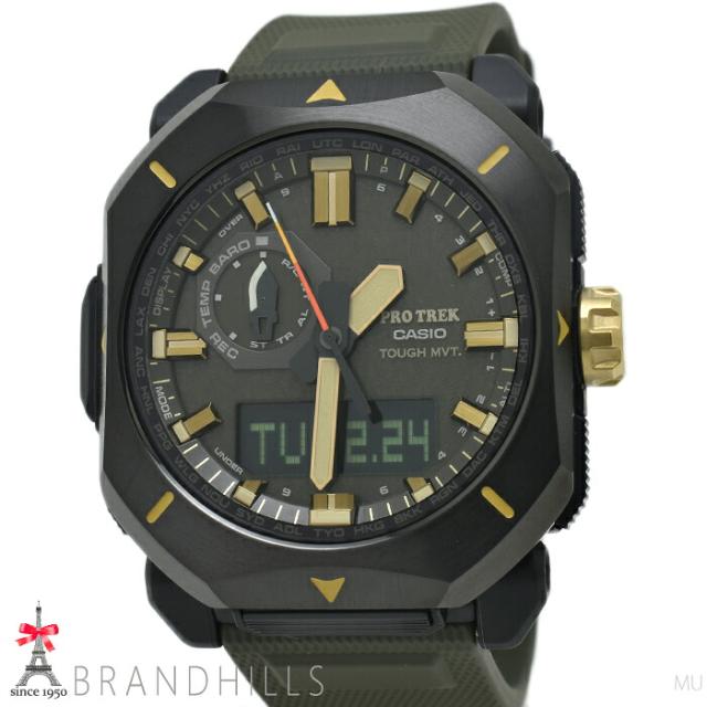 カシオ 腕時計 メンズ プロトレック クライマーライン ソーラー電波 カーキ文字盤 PRW-6900Y-3JF CASIO ほぼ未使用 【中古】