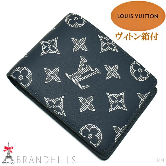 ルイヴィトン 札入れ ポルトフォイユ ミュルティプル モノグラム シャドウ ブルーマリーヌ M83379 LOUIS VUITTON 未使用品 【中古】