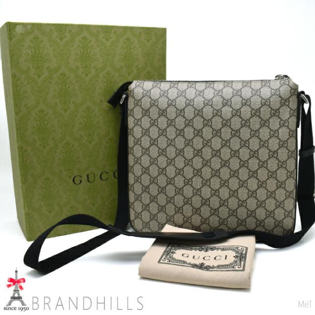 グッチ ショルダーバッグ GGスプリーム ベージュ ブラック アウトレット メッセンジャー 779846 GUCCI 未使用品 【中古】_1