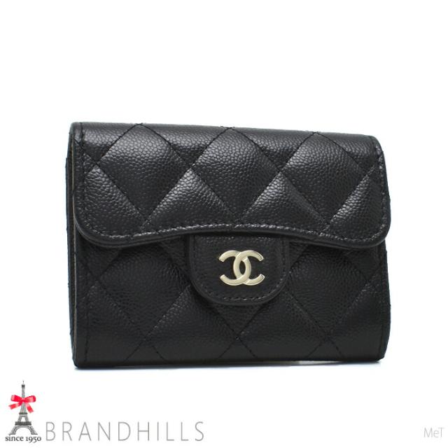 シャネル コインケース タイムレス クラシック キャビアスキン ブラック コンパクト AP0220 CHANEL ほぼ未使用 【中古】