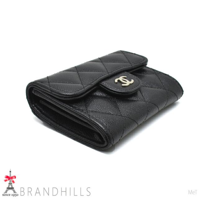 シャネル コインケース タイムレス クラシック キャビアスキン ブラック コンパクト AP0220 CHANEL ほぼ未使用 【中古】