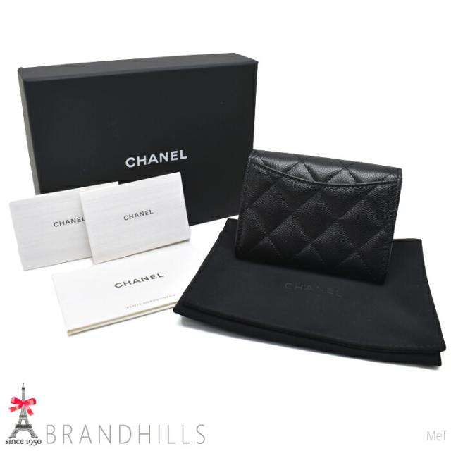 シャネル コインケース タイムレス クラシック キャビアスキン ブラック コンパクト AP0220 CHANEL ほぼ未使用 【中古】