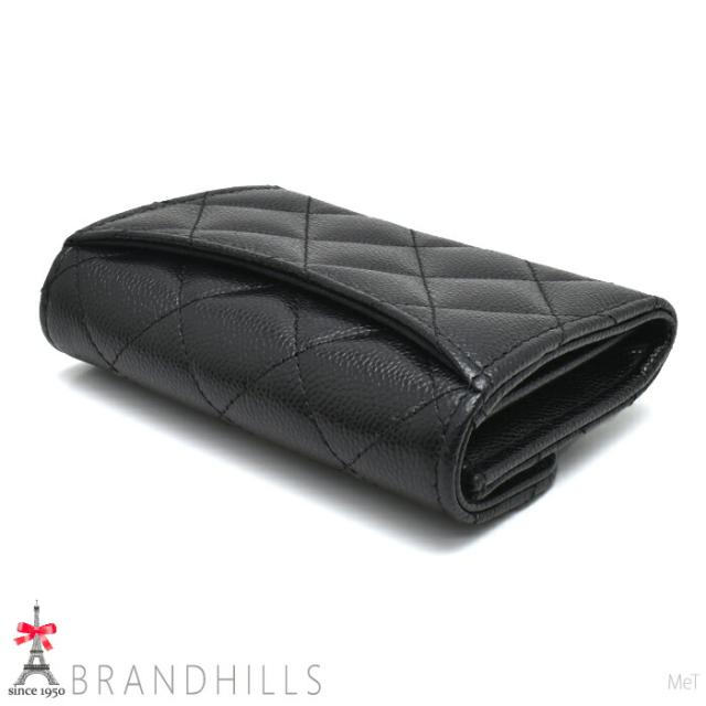 シャネル コインケース タイムレス クラシック キャビアスキン ブラック コンパクト AP0220 CHANEL ほぼ未使用 【中古】