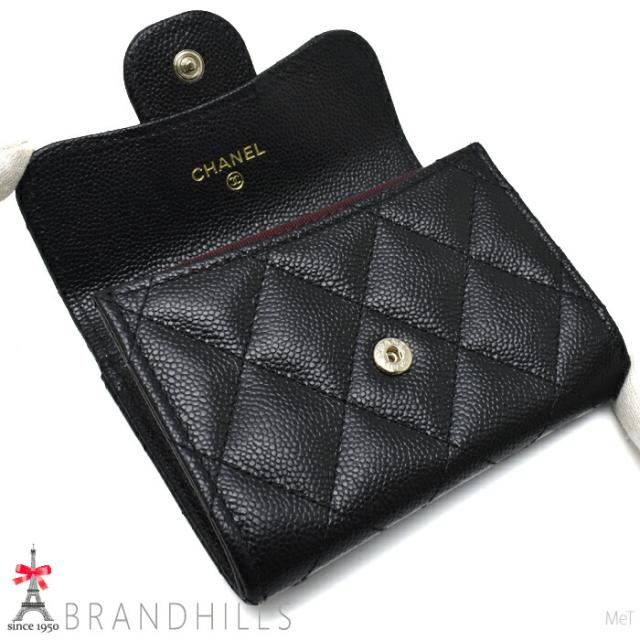 シャネル コインケース タイムレス クラシック キャビアスキン ブラック コンパクト AP0220 CHANEL ほぼ未使用 【中古】