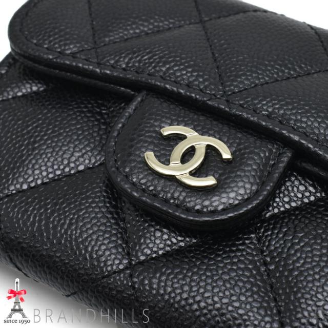 シャネル コインケース タイムレス クラシック キャビアスキン ブラック コンパクト AP0220 CHANEL ほぼ未使用 【中古】