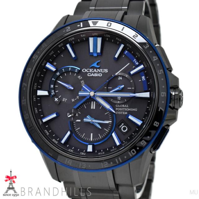 カシオ 腕時計 メンズ オシアナス GPSハイブリット ソーラー電波 チタン OCW-G1200B-1AJF CASIO 極美品 【中古】