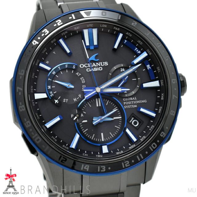 カシオ 腕時計 メンズ オシアナス GPSハイブリット ソーラー電波 チタン OCW-G1200B-1AJF CASIO 極美品 【中古】_1