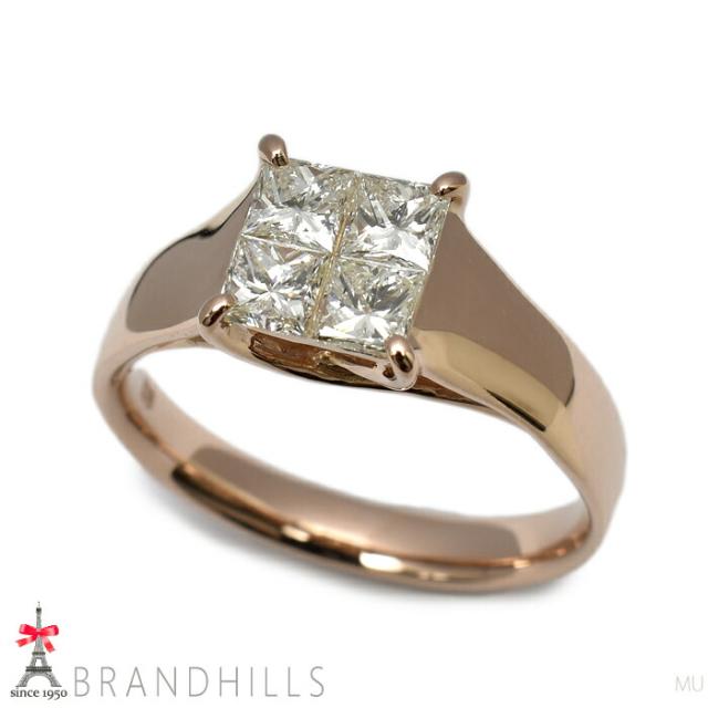 ダイヤモンド 0.70ct リング K18金 750PG ピンクゴールド指輪 #11.5 4.1g 極美品 【中古】
