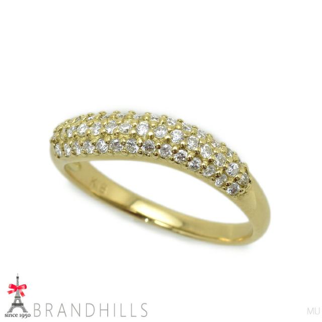 ダイヤモンド0.33ct リング K18金 750YG イエローゴールド 指輪 #10.5 2.8g  極美品 【中古】