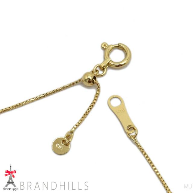 ブルートパーズ 0.95ct ダイヤモンド 0.01ct ネックレス 鑑別書付 スライド式アジャスター付 K18金 YG 2.8g 美品 【中古】_7