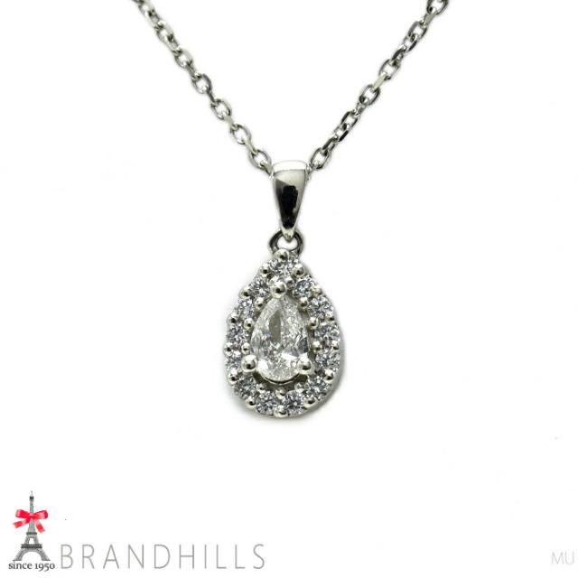 ヴァンドーム青山 ペアシェイプダイヤモンド 0.083ct ダイヤモンド 0.05ct ネックレス PT950 PT850 VENDOME 極美品 【中古】_2