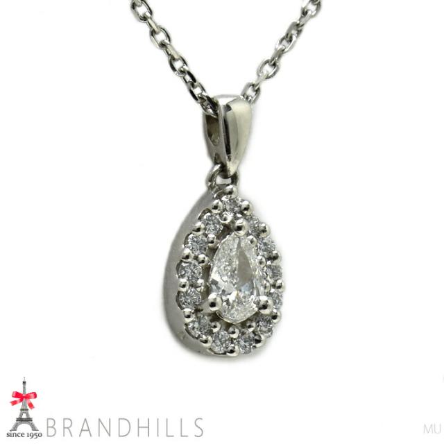 ヴァンドーム青山 ペアシェイプダイヤモンド 0.083ct ダイヤモンド 0.05ct ネックレス PT950 PT850 VENDOME 極美品 【中古】_3