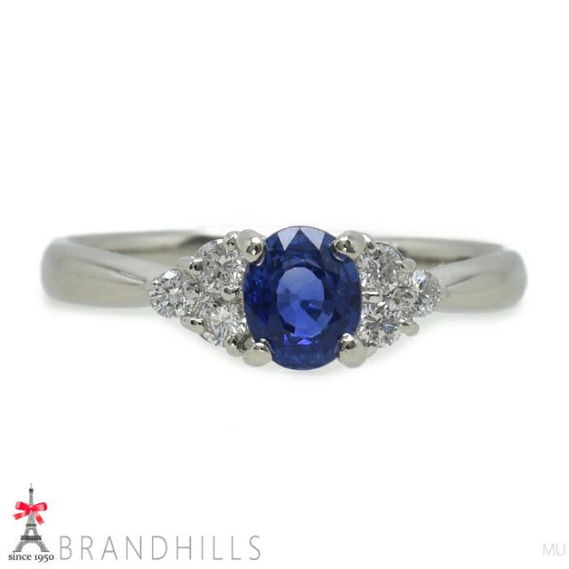 サファイア 0.71ct ダイヤモンド 0.16ct リング 鑑別書付 PT900 プラチナ 指輪 #13 3.3g 極美品 【中古】_4