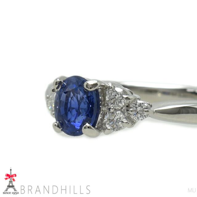 サファイア 0.71ct ダイヤモンド 0.16ct リング 鑑別書付 PT900 プラチナ 指輪 #13 3.3g 極美品 【中古】_5