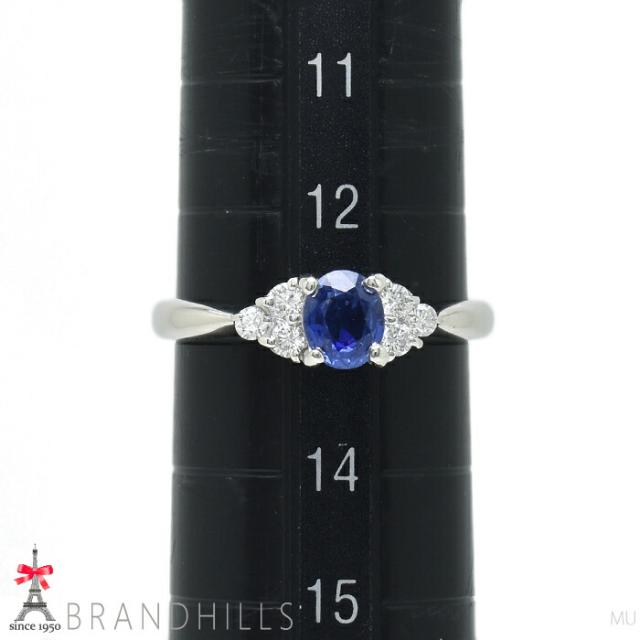 サファイア 0.71ct ダイヤモンド 0.16ct リング 鑑別書付 PT900 プラチナ 指輪 #13 3.3g 極美品 【中古】_8