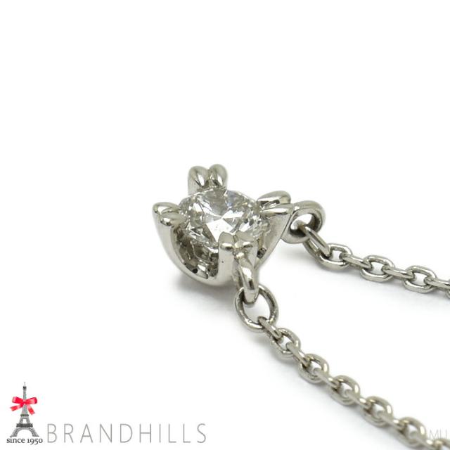 オデュース4℃ ヨンドシー ダイヤモンド ネックレス 一粒 PT850 プラチナ 極美品 【中古】_5