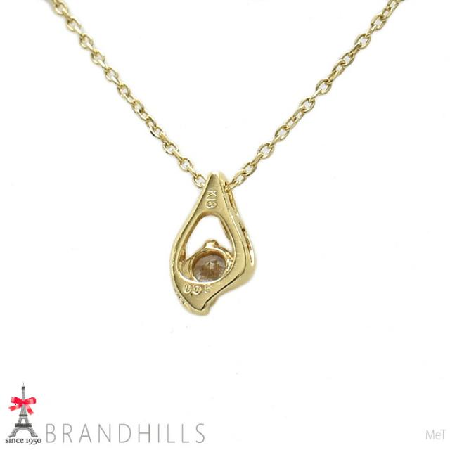 ダイヤモンド 0.05ct ネックレス K18金 750YG イエローゴールド 0.9g 美品 【中古】_3