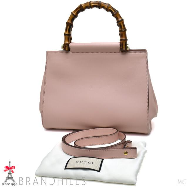 グッチ ハンドバッグ レディース ニムフェア バンブー レザー ピンク 2WAY ショルダー 453767 GUCCI 美品 【中古】_1