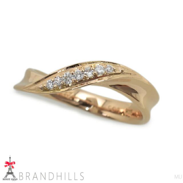 23区 ダイヤモンド 0.06ct リング K18金 750PG ピンクゴールド 指輪 #9 3.7g 美品 【中古】