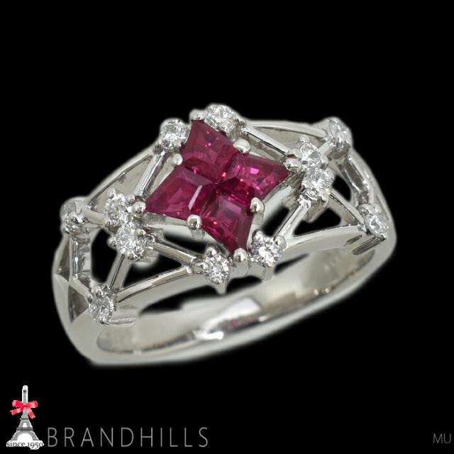 ルビー 0.78ct ダイヤモンド 0.26ct リング PT900 プラチナ 指輪 #14 7.4g 極美品 【中古】_3