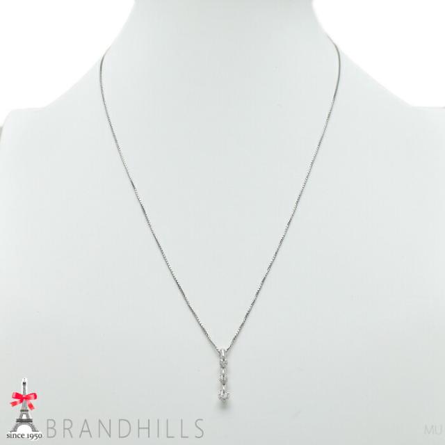 ダイヤモンド 0.50ct ネックレス スライド式アジャスター付 PT900 PT850 プラチナ 4.0g 美品 【中古】_1