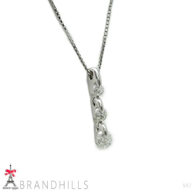 ダイヤモンド 0.50ct ネックレス スライド式アジャスター付 PT900 PT850 プラチナ 4.0g 美品 【中古】_3