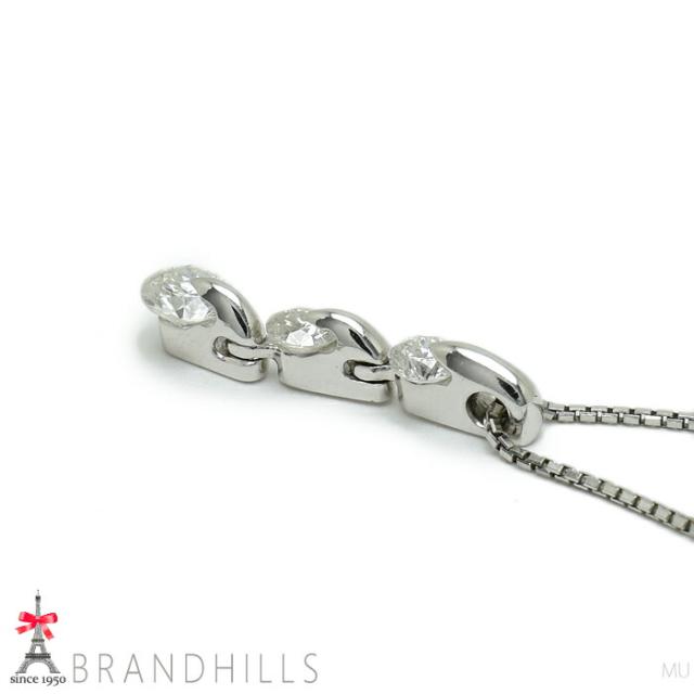 ダイヤモンド 0.50ct ネックレス スライド式アジャスター付 PT900 PT850 プラチナ 4.0g 美品 【中古】_5