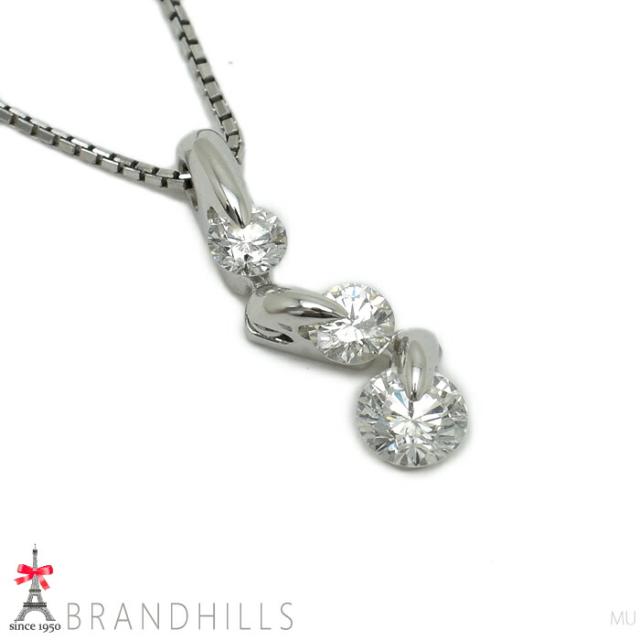 ダイヤモンド 0.50ct ネックレス スライド式アジャスター付 PT900 PT850 プラチナ 4.0g 美品 【中古】_7