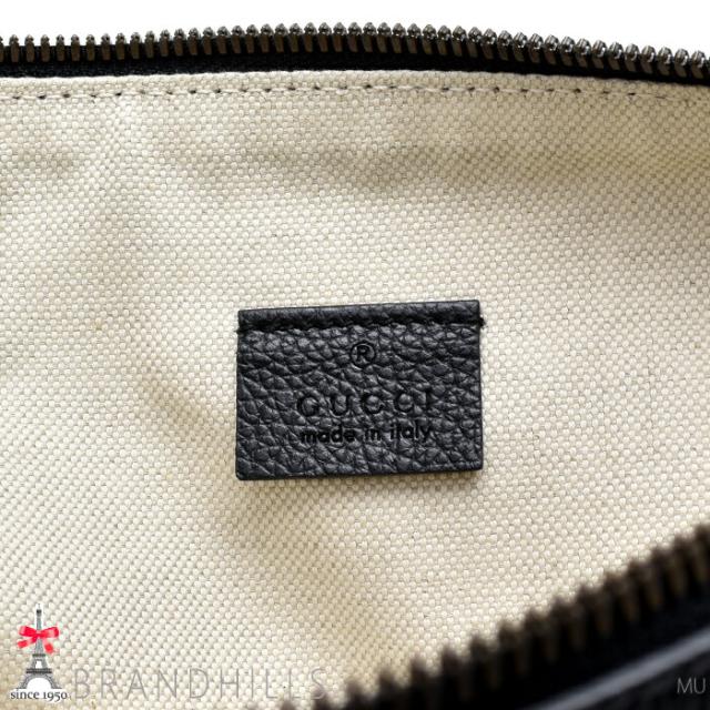 グッチ クラッチバッグ カーフスキン ブラック ロゴプリント ストラップ付 セカンドバッグ 572770 GUCCI 美品 【中古】_6