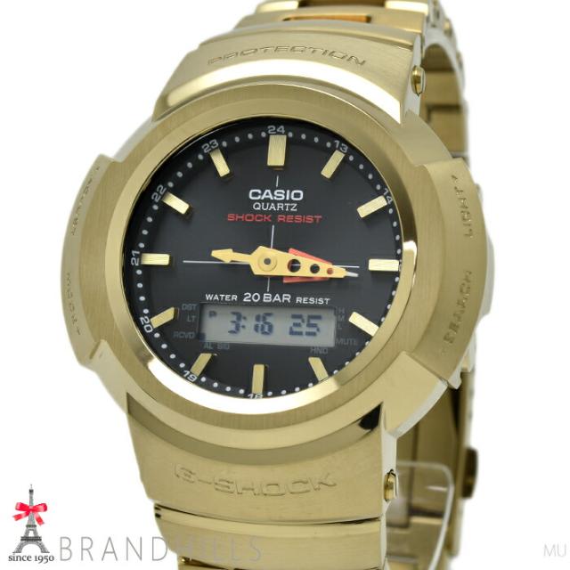 カシオ G-SHOCK 腕時計 メンズ フルメタル ソーラー電波 デジタル SS AWM-500GD-9AJF CASIO 未使用品 【中古】