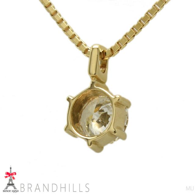 ダイヤモンド 0.418ct ネックレス 一粒 K18金 750YG イエローゴールド 2.6g 極美品 【中古】_5