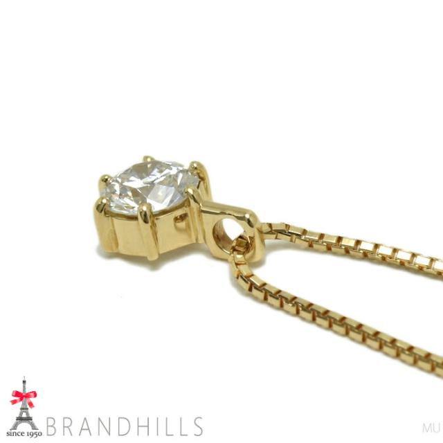 ダイヤモンド 0.418ct ネックレス 一粒 K18金 750YG イエローゴールド 2.6g 極美品 【中古】_6