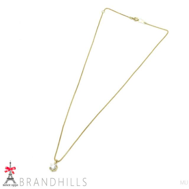 ダイヤモンド 0.418ct ネックレス 一粒 K18金 750YG イエローゴールド 2.6g 極美品 【中古】_7