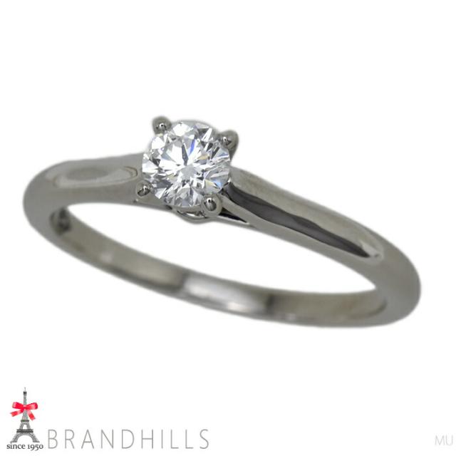 カルティエ ダイヤモンド 0.21ct リング ソリテール  E-VS1-EX PT950 プラチナ 指輪 #49 N4222249 Cartier 極美品 【中古】