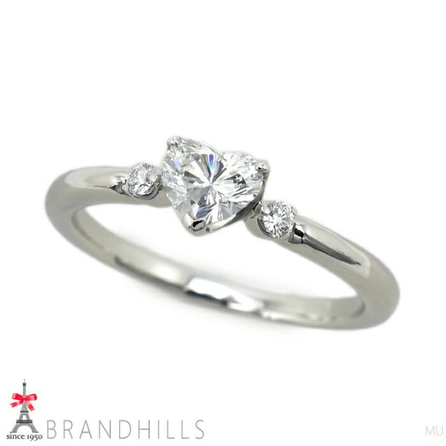 スタージュエリー ダイヤモンド 0.317ct 0.040ct リング ハートシェイプ ソリティア F-VS1 PT950 STAR JEWELRY 極美品 【中古】