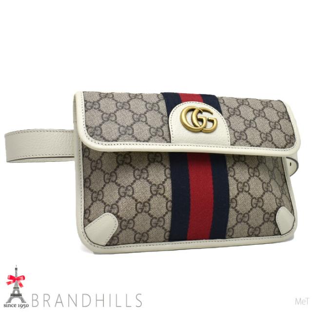 グッチ ベルトバッグ レディース GGスプリーム オフディア ベージュ ホワイト ボディバッグ 674081 GUCCI 未使用品 【中古】
