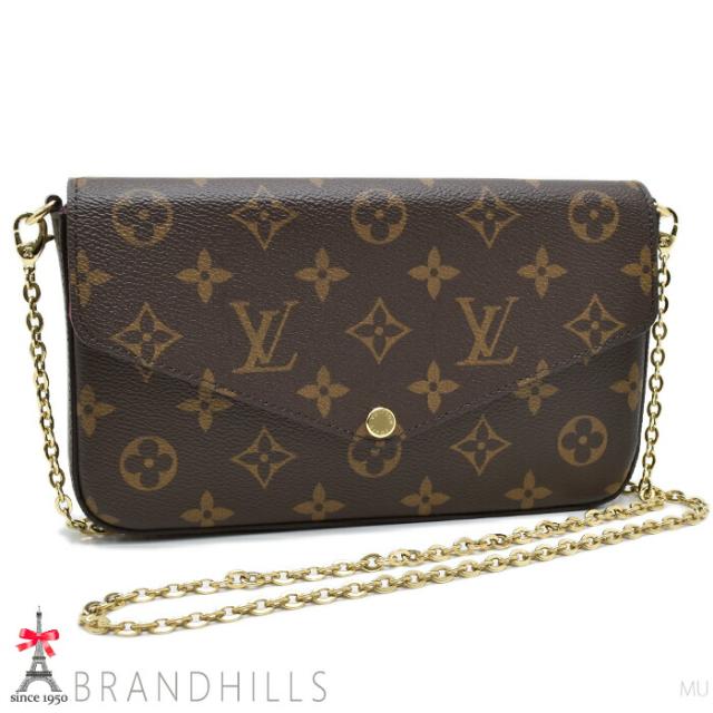 ルイヴィトン ショルダー ポシェット フェリシー モノグラム フューシャ クラッチバッグ M81896 LOUIS VUITTON 未使用品 【中古】