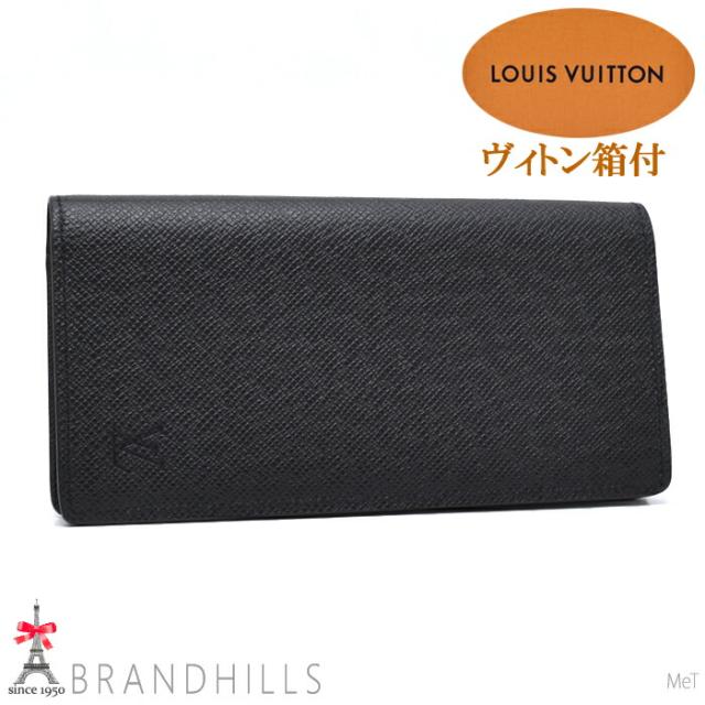 ルイヴィトン 長財布 二つ折り ポルトフォイユ ブラザ タイガ ノワール M30501 LOUIS VITTON ほぼ未使用 【中古】
