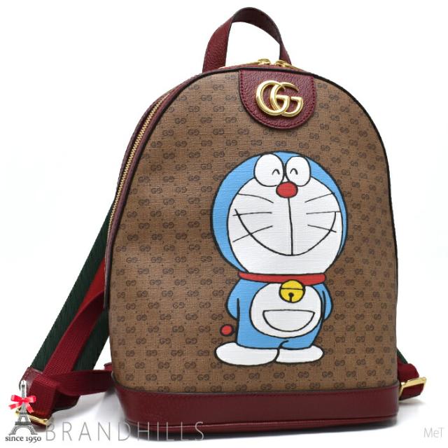 グッチ バックパック ミニGGスプリーム オフディア チェリーレッド ドラえもん 647816 GUCCI ほぼ未使用 【中古】