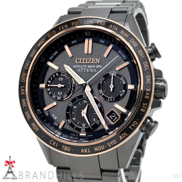 シチズン アテッサ ACT Line エコドライブ GPS衛星電波 ブラックチタン CC4058-67X F950-0029S0B CITIZEN ほぼ未使用 【中古】