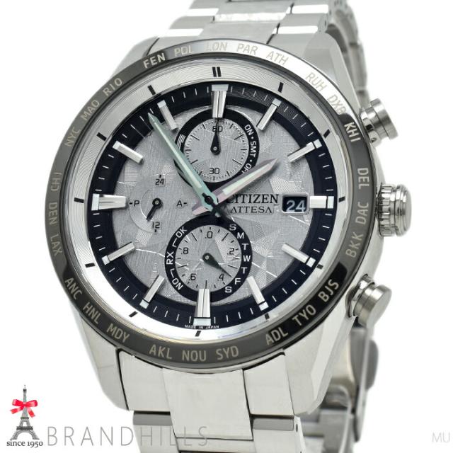 シチズン アテッサ ACT Line エコドライブ電波 プラチナム シャイン AT8284-61A H800-A1CN20F CITIZEN 極美品 【中古】