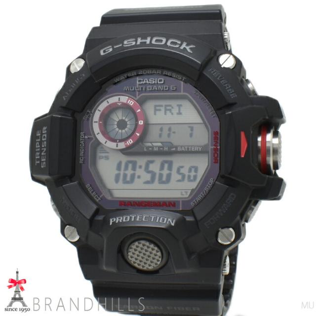 カシオ G-SHOCK 腕時計 メンズ RANGEMAN ソーラー電波 樹脂 カーボン ブラック文字盤 GW-9400J-1JF CASIO 美品 【中古】