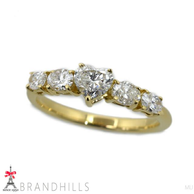 クイーン ダイヤモンド 0.92ct リング K18金 750YG イエローゴールド 指輪 #12 Queen 極美品 【中古】