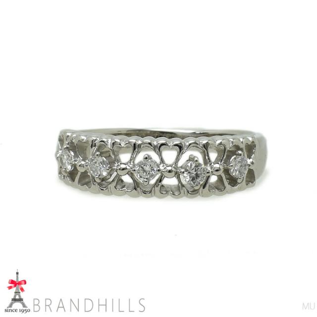 ダイヤモンド 0.20ct リング PT900 プラチナ 指輪 #15 5.4g 極美品 【中古】