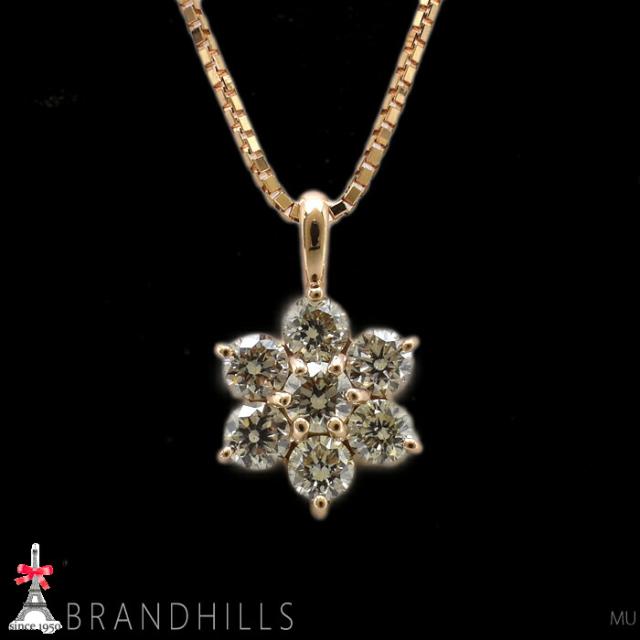 ダイヤモンド 0.36ct ネックレス スライド式アジャスター付 K18金 750PG ピンクゴールド 2.7g 美品 【中古】_2