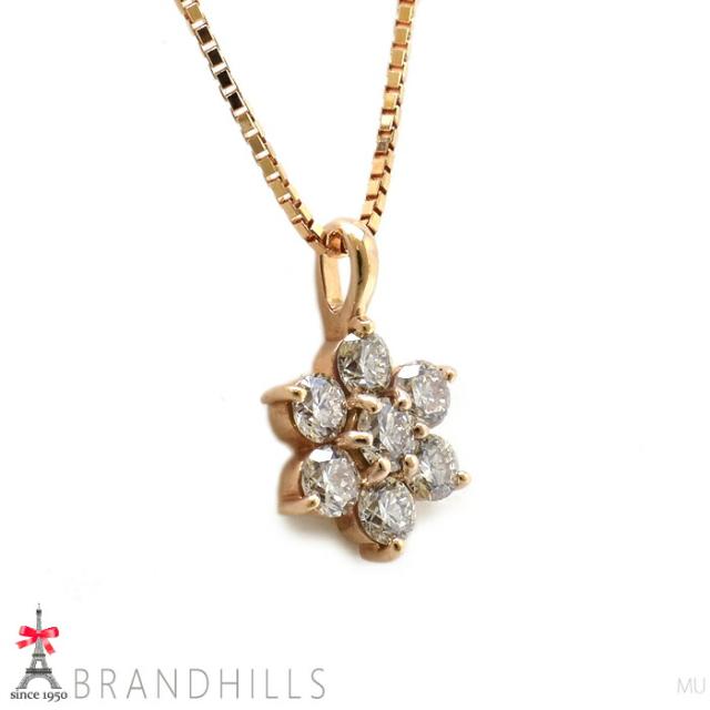 ダイヤモンド 0.36ct ネックレス スライド式アジャスター付 K18金 750PG ピンクゴールド 2.7g 美品 【中古】_3