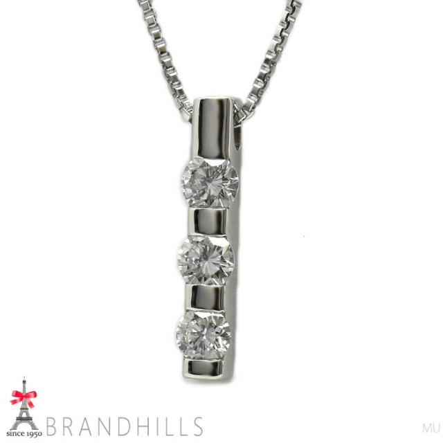 ヴァンドーム青山 ダイヤモンド 0.30ct ネックレス PT950 PT850 プラチナ スリーストーン VENDOME 極美品 【中古】