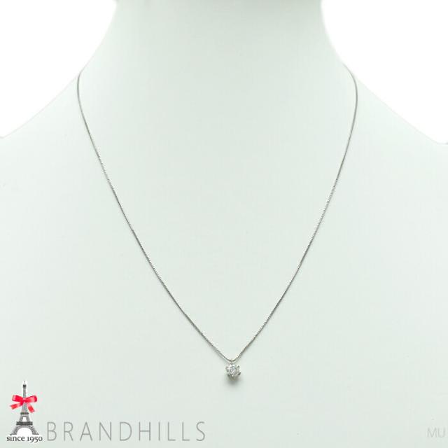 ダイヤモンド 0.204ct ネックレス 一粒 PT900 PT850 プラチナ 1.4g 良品 【中古】_1